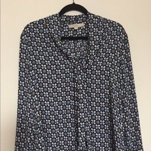 LOFT Printed Neck Tie Top